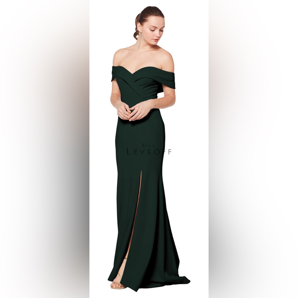 NWT special Occassion off the shoulder Dress in Evergreen (s6) bill Levkoff